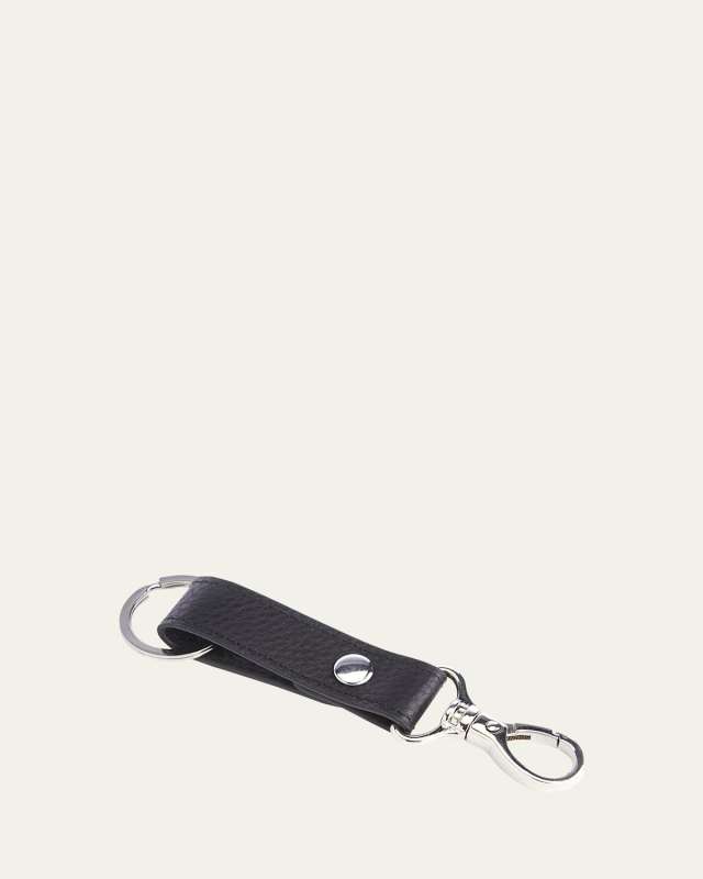 Monogrammed Leather Valet Key Chain